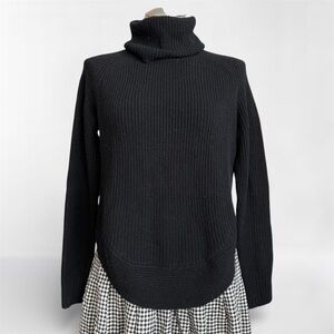 Universal Standard Black Ribbed Turtleneck Sweater 3XS